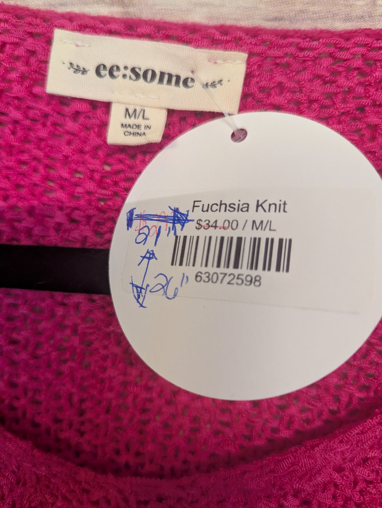 NWT Pink Lightweight Knit Sweater Size M/L Soft Slouchy Pullover Top | Spring