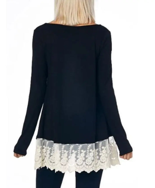 Black Lace Terrie Top - Scarlett's Riverside Boutique