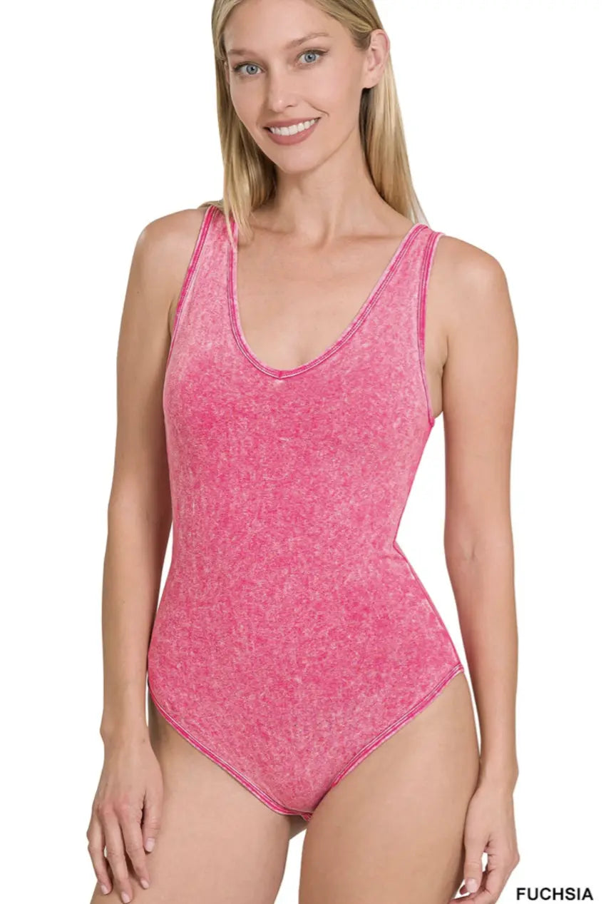 Acid wash bodysuit - Scarlett's Riverside Boutique