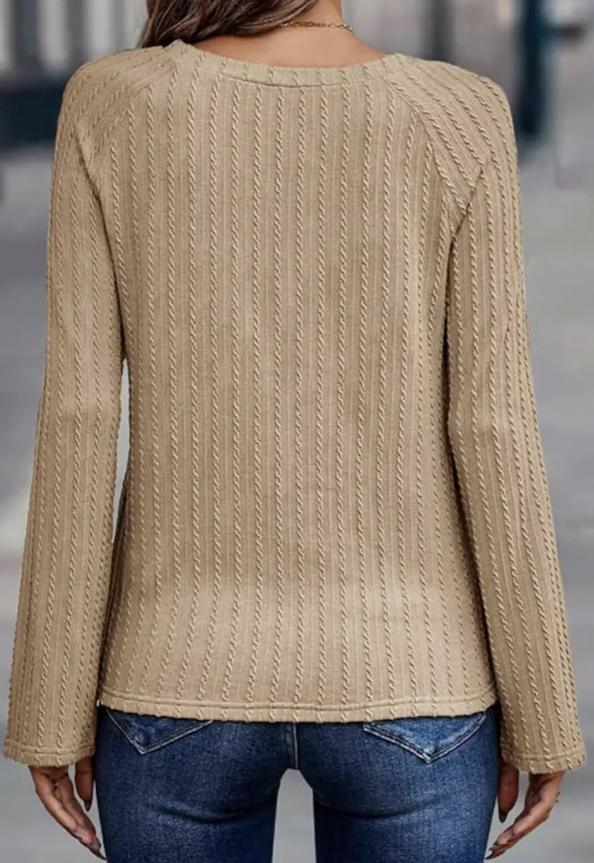 Apricot Ribbed Top - Scarlett's Riverside Boutique