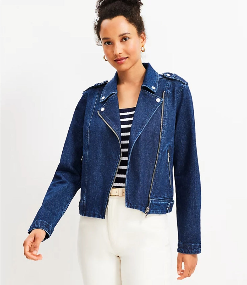 Loft Denim Moto Jacket Size Large RS 29 - Scarlett's Riverside Boutique
