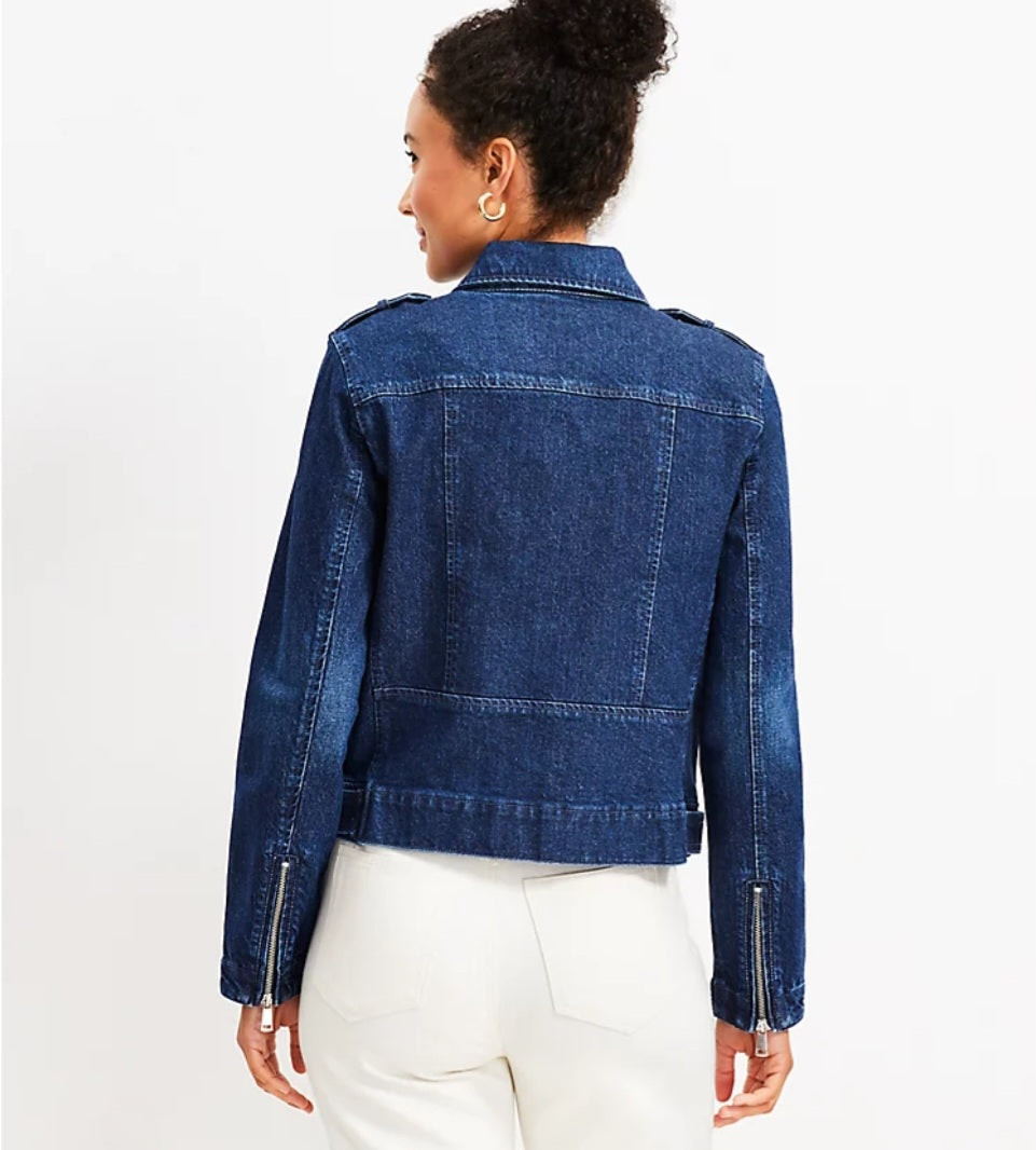 Loft Denim Moto Jacket Size Large RS 29 - Scarlett's Riverside Boutique