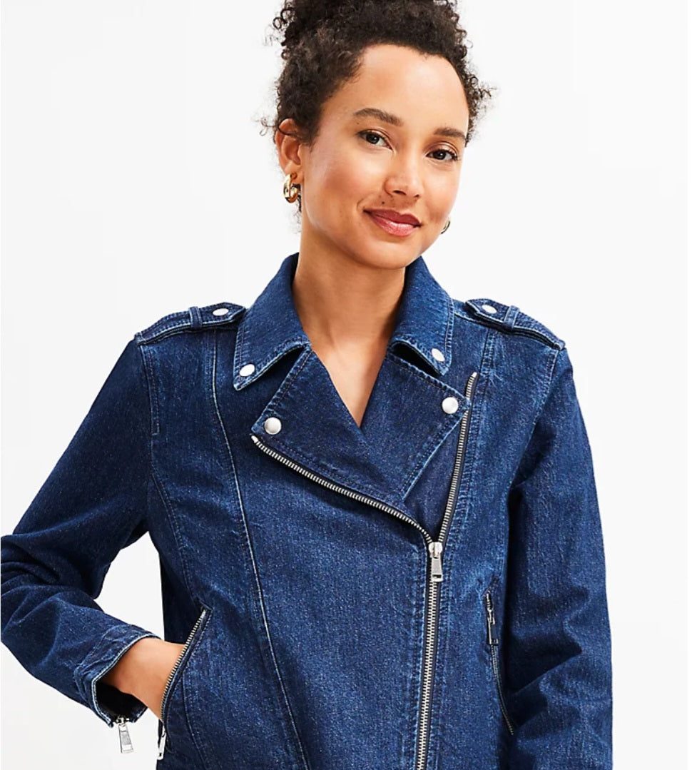 Loft Denim Moto Jacket Size Large RS 29 - Scarlett's Riverside Boutique