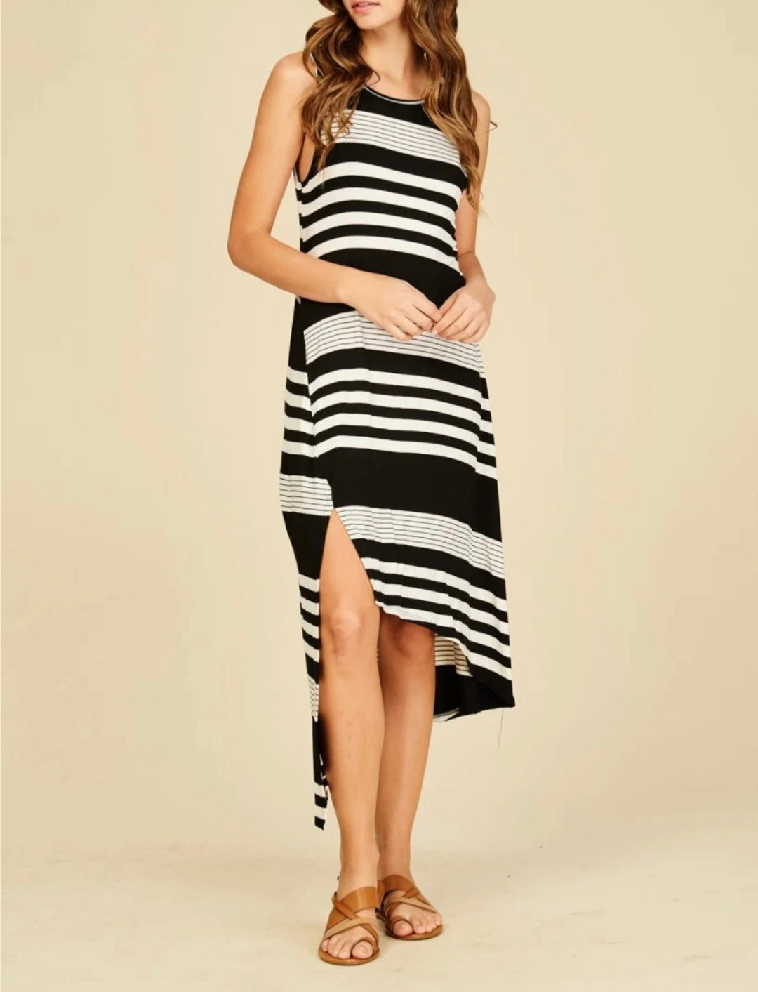 Annabelle Black and White Striped Dress. Size S. RS 89 - Scarlett's Riverside Boutique