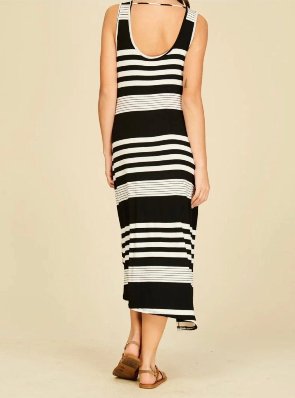 Annabelle Black and White Striped Dress. Size S. RS 89 - Scarlett's Riverside Boutique