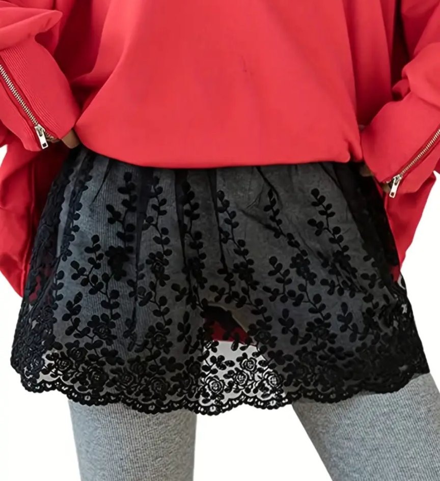 Lace sheer shirt black - Scarlett's Riverside Boutique