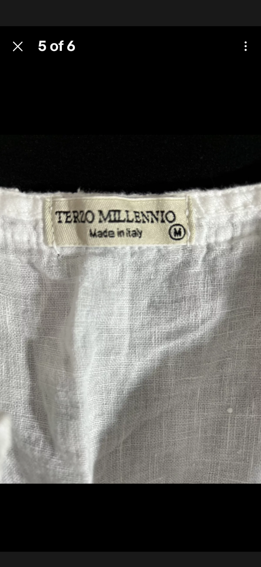 Terzo Millennio Maxi Dress, White Linen Beach Cover Made in Italy. Size L
