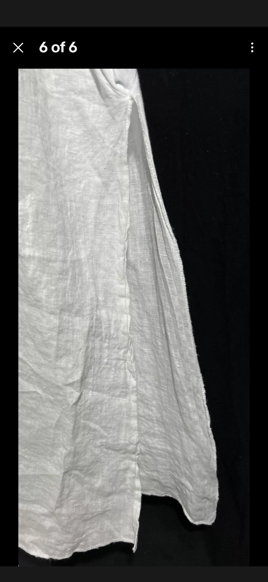 Terzo Millennio Maxi Dress, White Linen Beach Cover Made in Italy. Size L