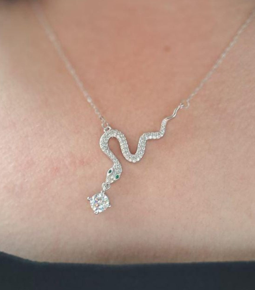925 Sterling Silver Swiftie Snake Pendant Necklace