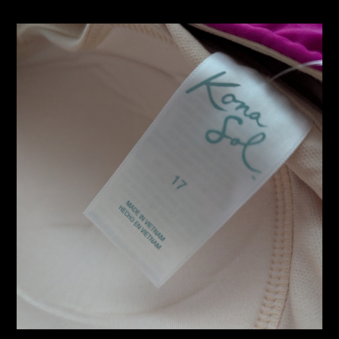 Kona Sol Full Coverage Tummy Control Twist-Front One Piece Sz 17. #C3