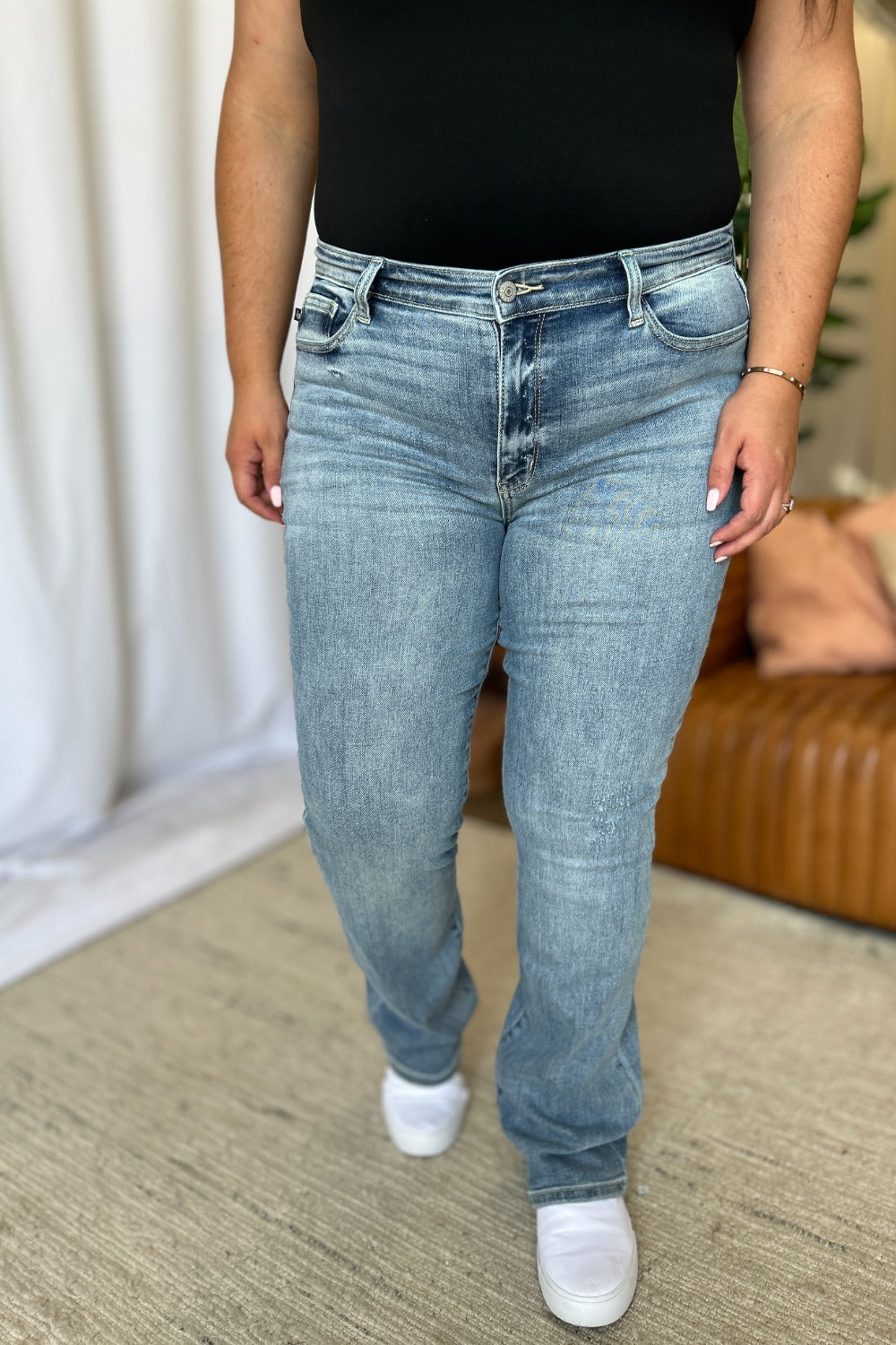 Judy Blue Full Size Medium Rise Bootcut Jeans. Inseam 32.5" - Scarlett's Riverside Boutique