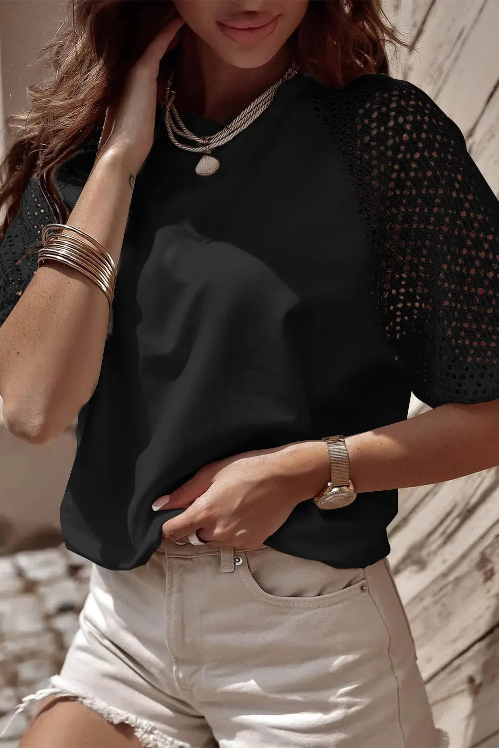 Black Lace blouse - Scarlett's Riverside Boutique