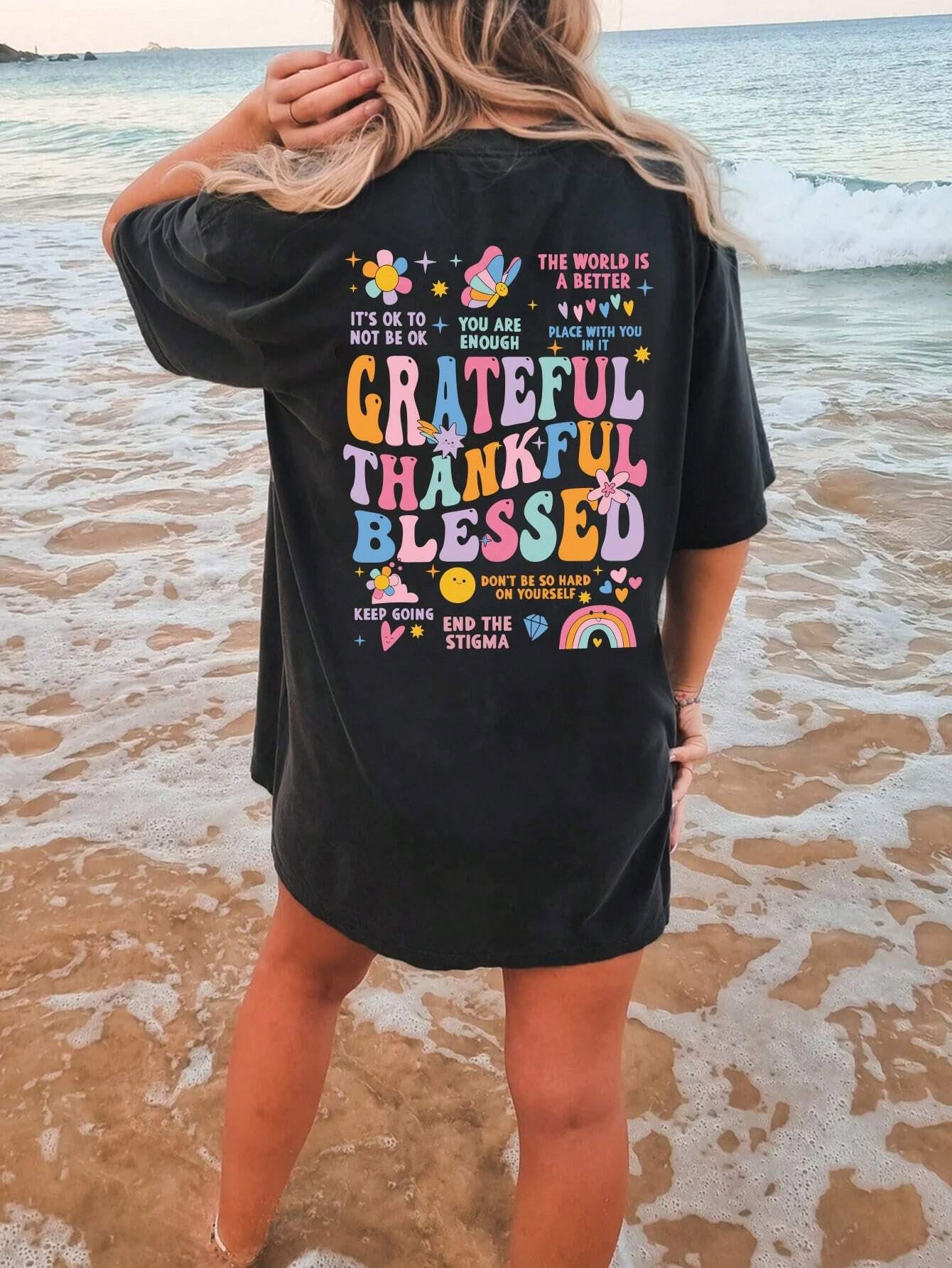Letter Graphic Round Neck Short Sleeve T-Shirt - Scarlett's Riverside Boutique