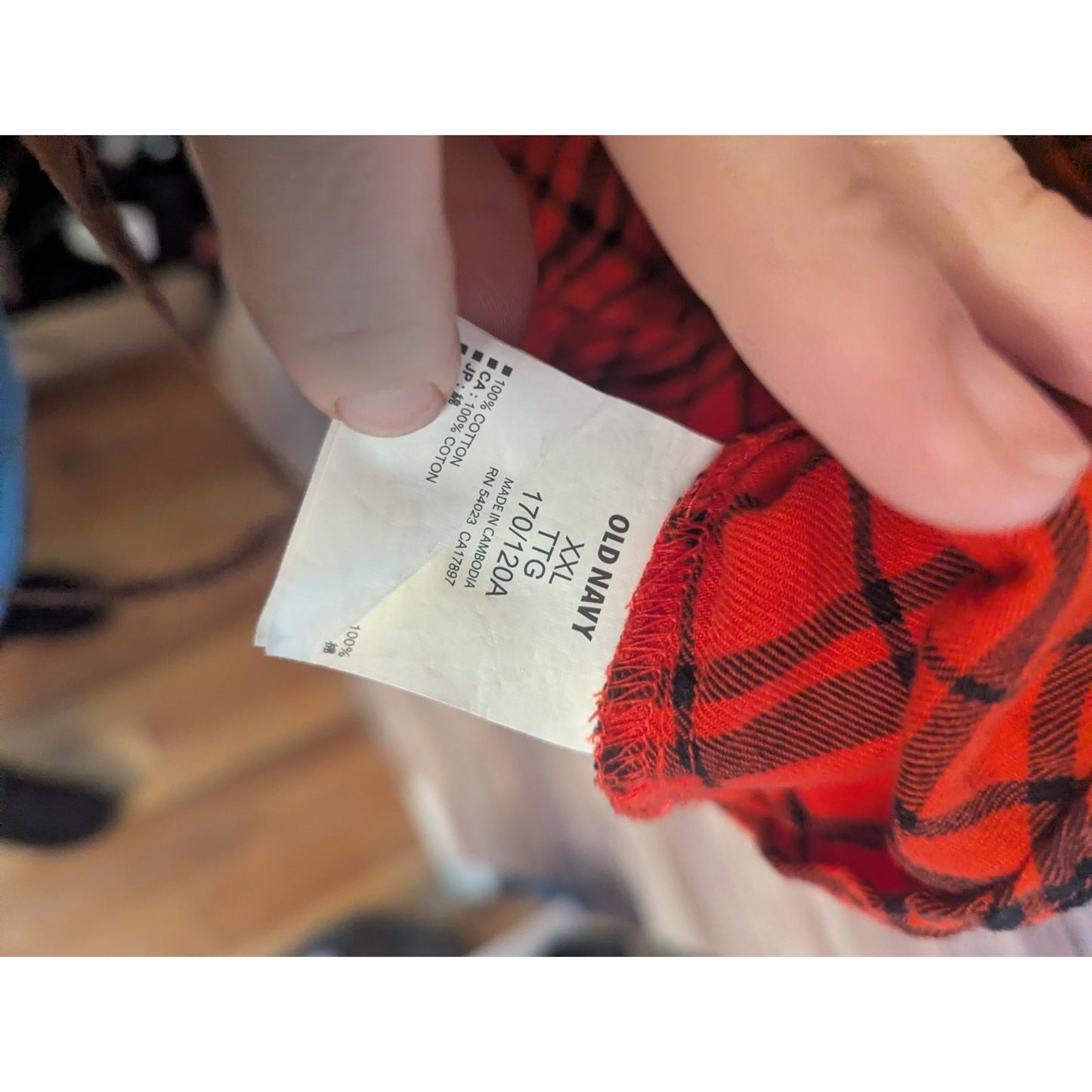 Old Navy 100% Cotton Button down Flannel shirt Plaid Red black Top Sz: 2xl