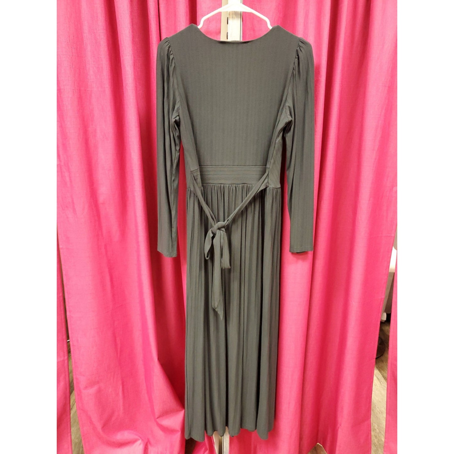 Anne Taylor LOFT Charcoal Gray Long Sleeve Maxi Dress – Size 8