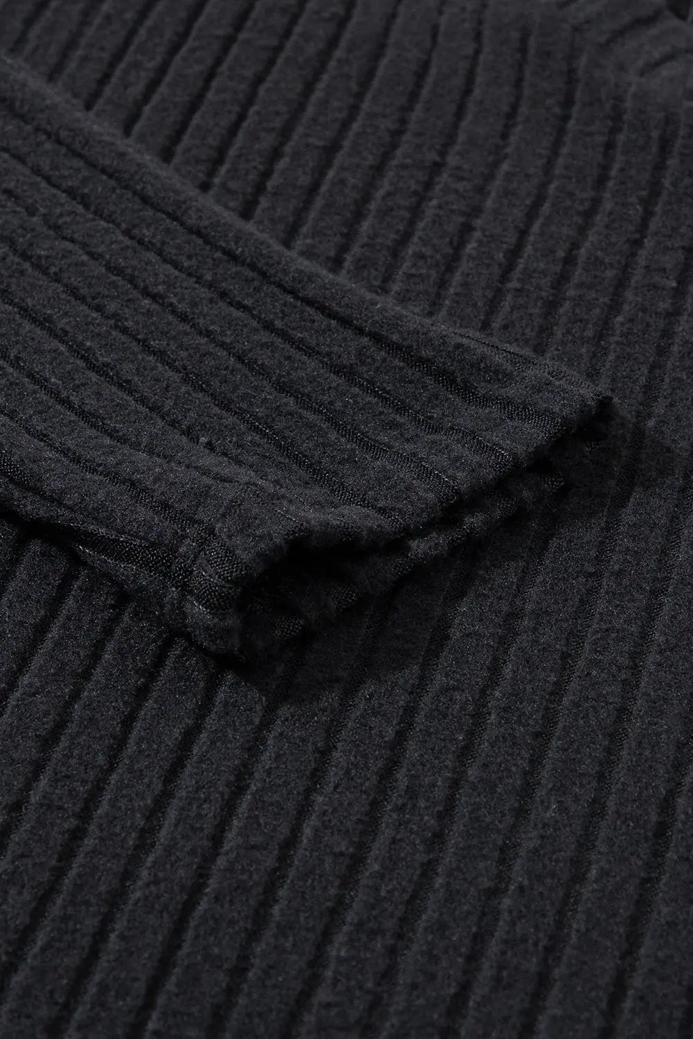 Black Ribbed Knit V Neck Slouchy Two-piece Outfit - Scarlett's Riverside Boutique
