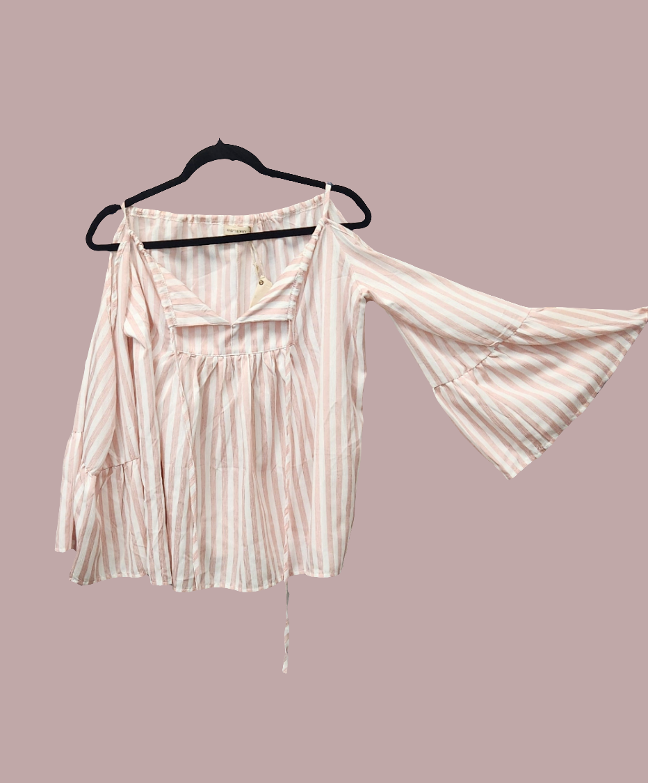 Rose Striped Blouse - Scarlett's Riverside Boutique