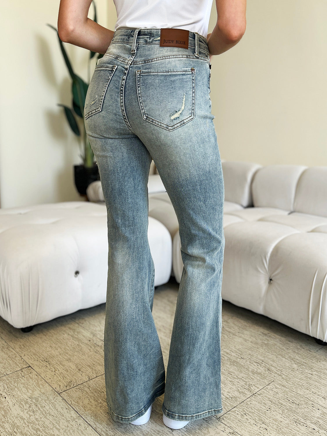 Judy Blue Full Size Mid Rise Flare Jeans, 32" and 32.5" inseam - Scarlett's Riverside Boutique