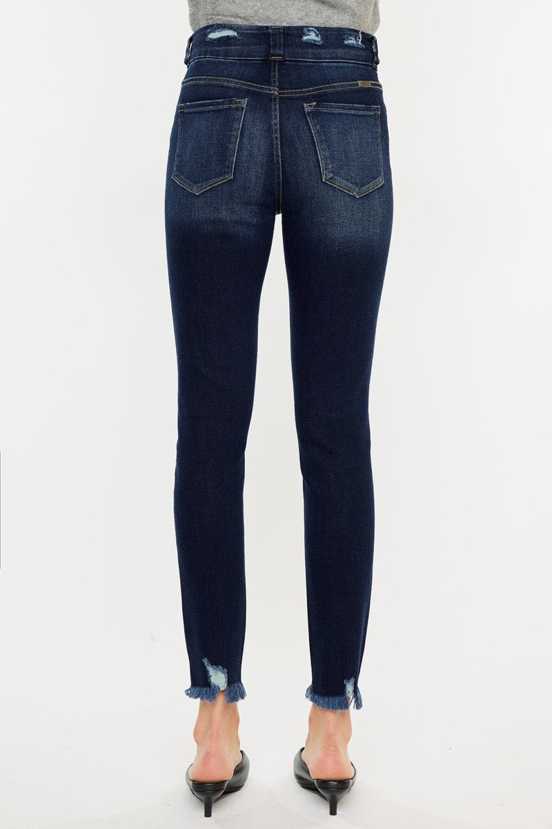 Kancan Full Size Raw Hem High Waist Jeans. Inseam 29" - Scarlett's Riverside Boutique