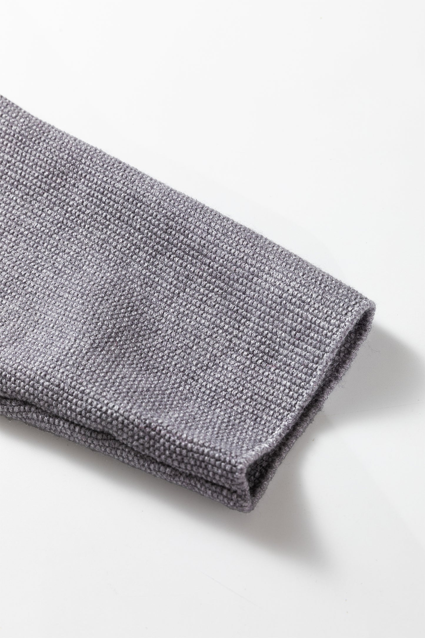 Grey Cable Knit Cardigan Sweater