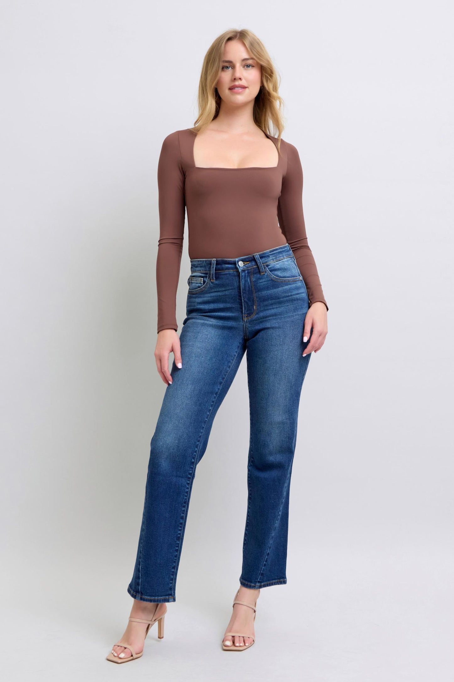 Judy Blue Full Size Side Seam Detail Straight Jeans with Pockets - Scarlett's Riverside Boutique
