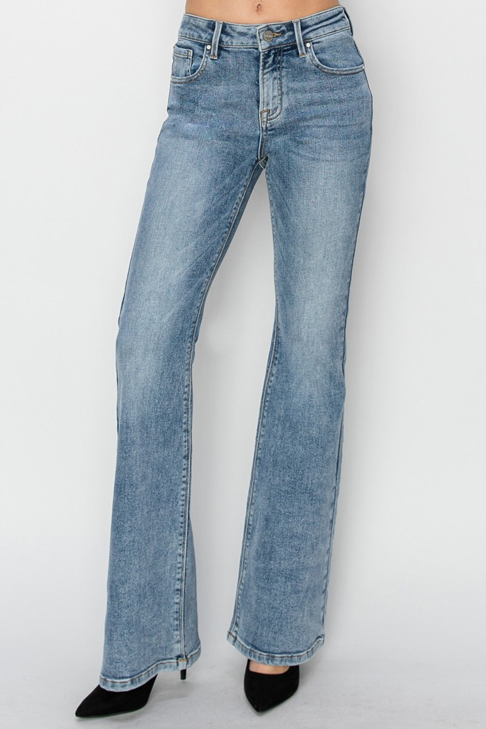 RISEN Full Size Mid Rise Bootcut Jeans - Scarlett's Riverside Boutique