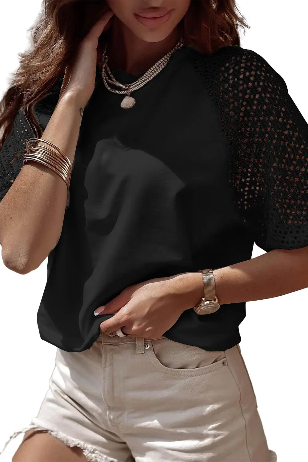 Black Lace blouse - Scarlett's Riverside Boutique
