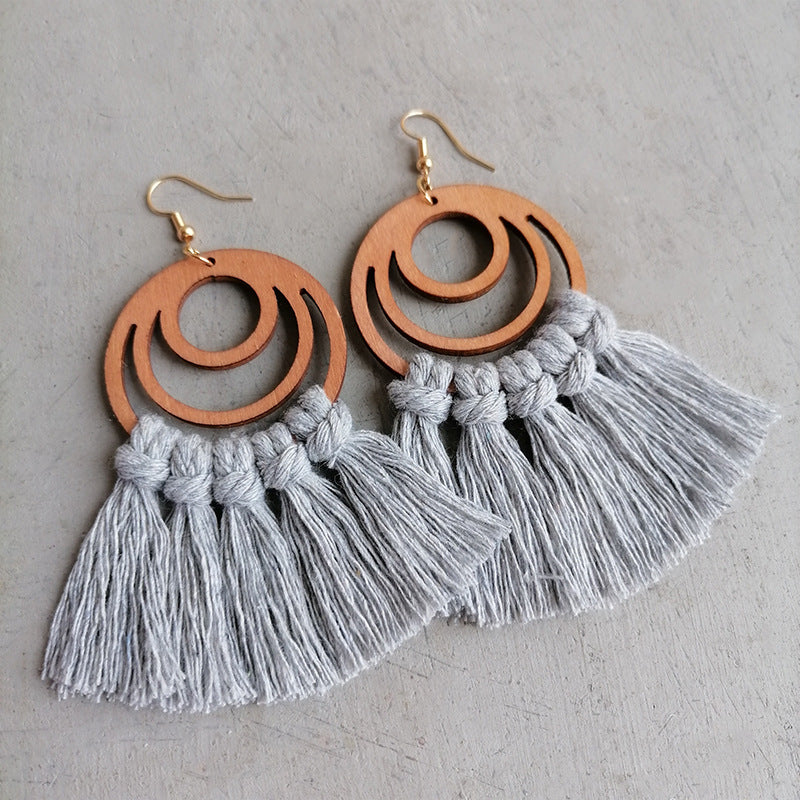 Tassel Detail Geometric Earrings - Scarlett's Riverside Boutique
