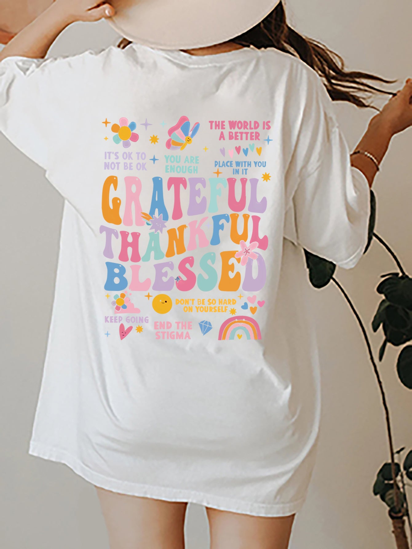 Letter Graphic Round Neck Short Sleeve T-Shirt - Scarlett's Riverside Boutique