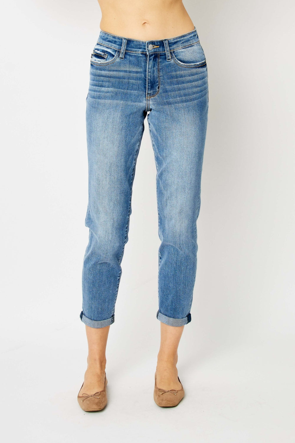 Judy Blue Full Size Cuffed Hem Slim Jeans - Scarlett's Riverside Boutique