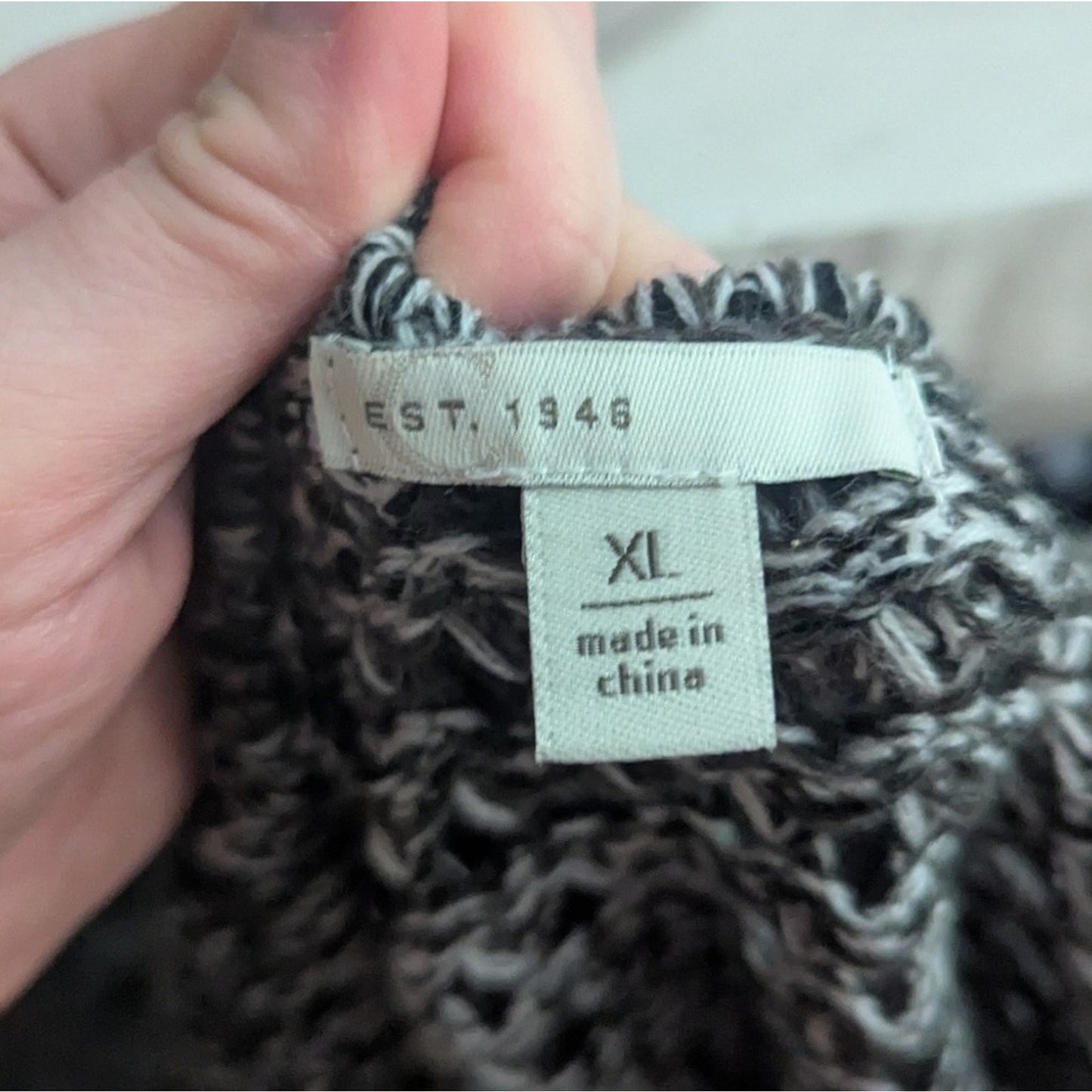 Women's XL Gray Marled Knit Open Front Cardigan Sweater Shawl Wrap Cozy Boho #E8