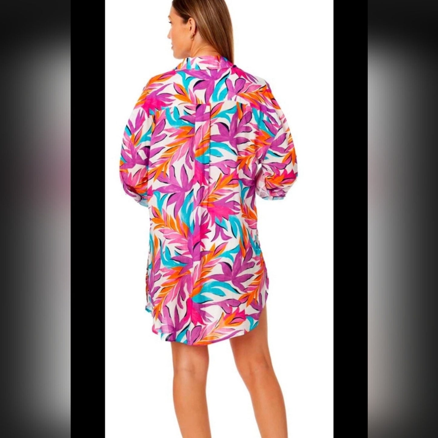 Anne Cole Vibrant Pink and Orange Swim Cover-Up Size M