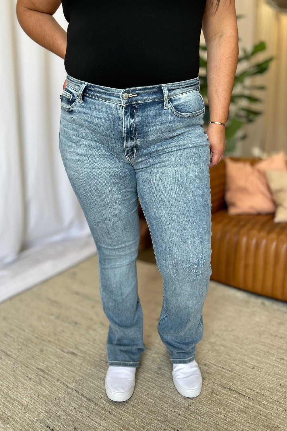 Judy Blue Full Size Medium Rise Bootcut Jeans. Inseam 32.5" - Scarlett's Riverside Boutique