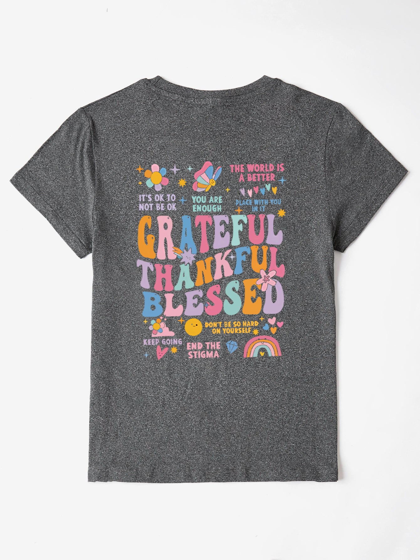 Letter Graphic Round Neck Short Sleeve T-Shirt - Scarlett's Riverside Boutique