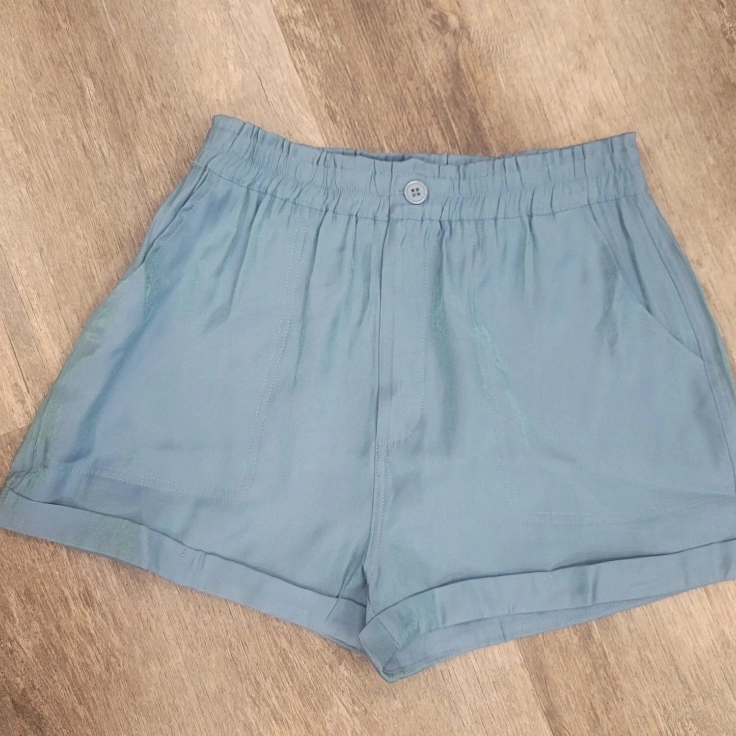 Blue Iridescent Shorts - Scarlett's Riverside Boutique