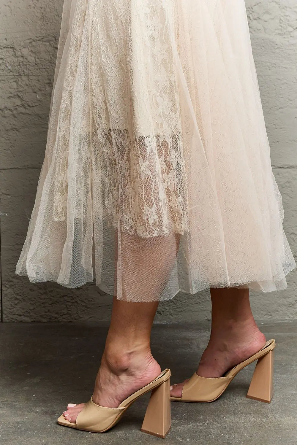 Ninexis Lace Flowy Midi Skirt - Scarlett's Riverside Boutique