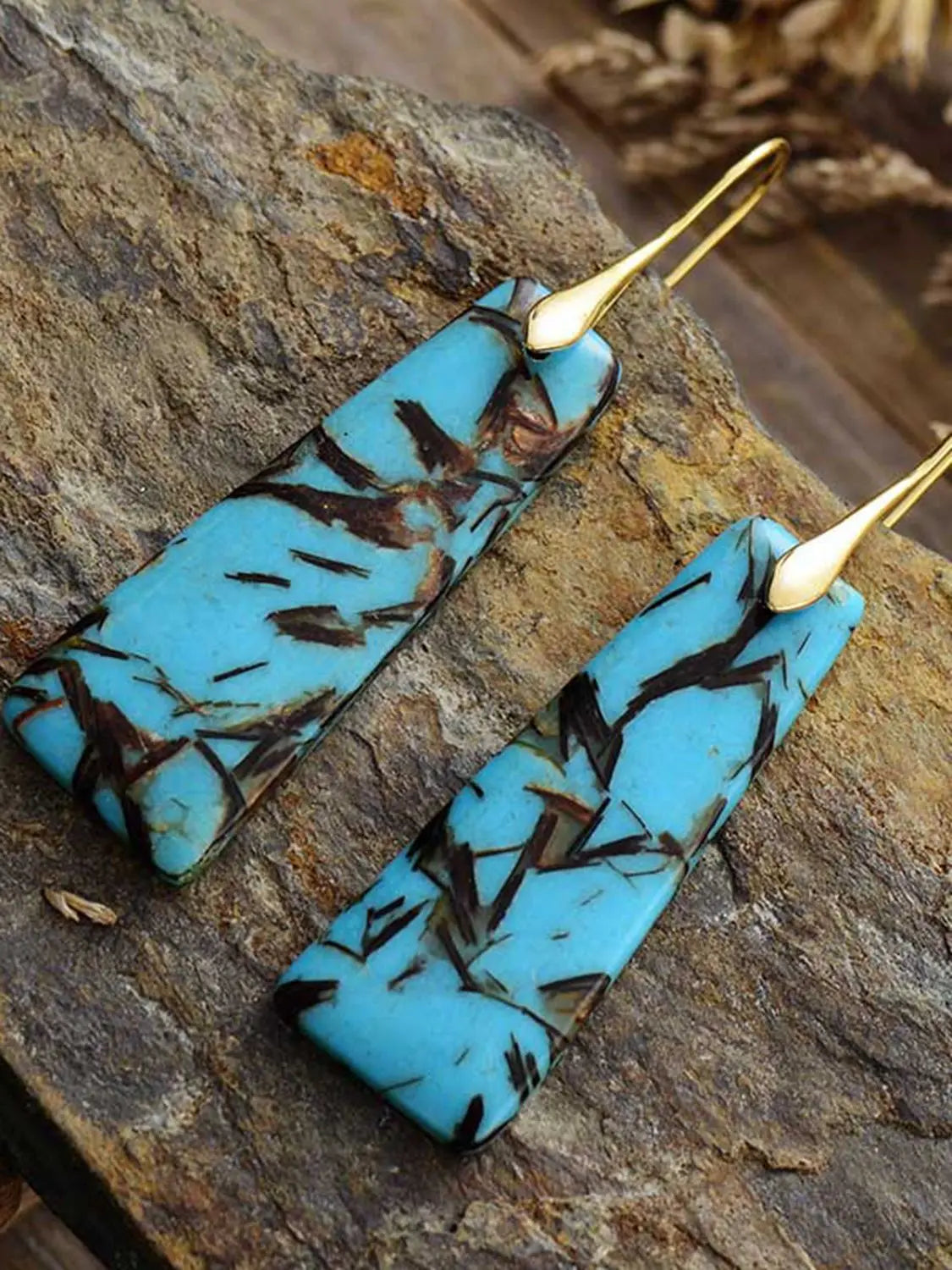 Geometrical Shape Imperial Jasper Dangle Earrings - Scarlett's Riverside Boutique