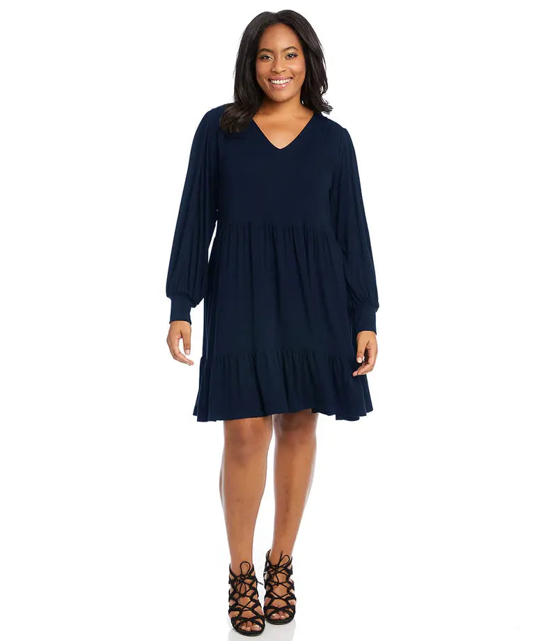 Allegrace Navy Tiered Dress - Scarlett's Riverside Boutique