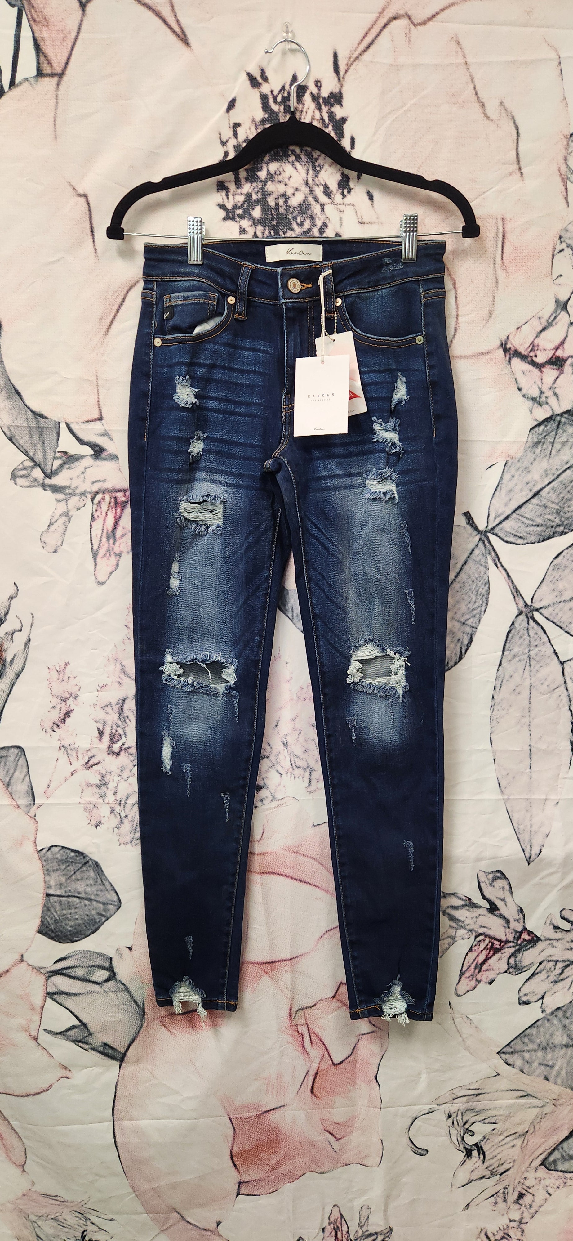 NWTs, KanCan Skinny Distressed Jeans. Size 1 - Scarlett's Riverside Boutique
