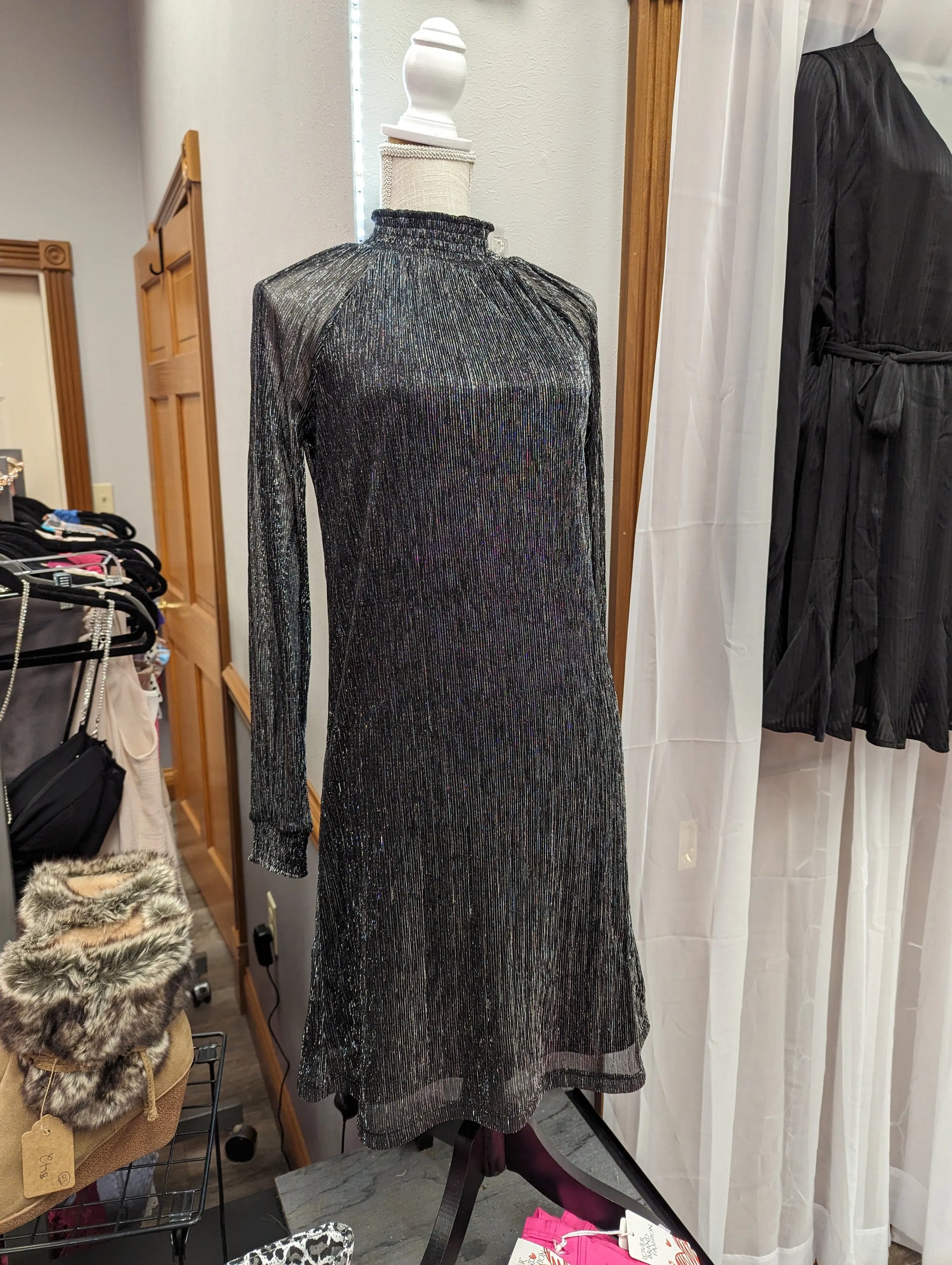 Black/Silver shimmer dress - Scarlett's Riverside Boutique