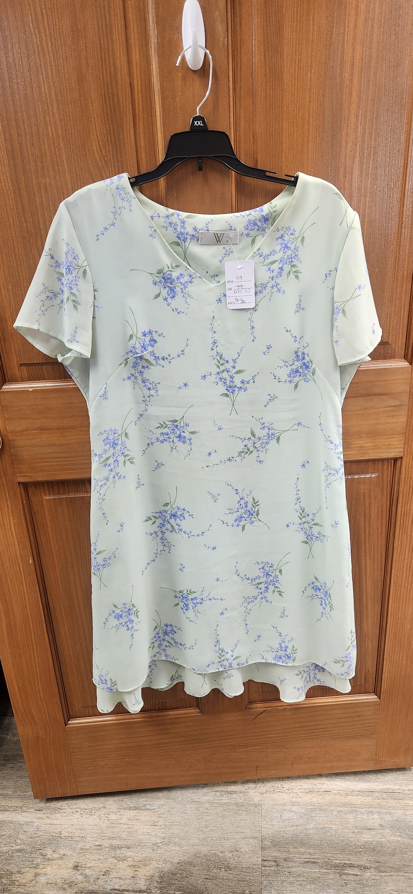 Mint Dress with Purple Florals RS 99 - Scarlett's Riverside Boutique