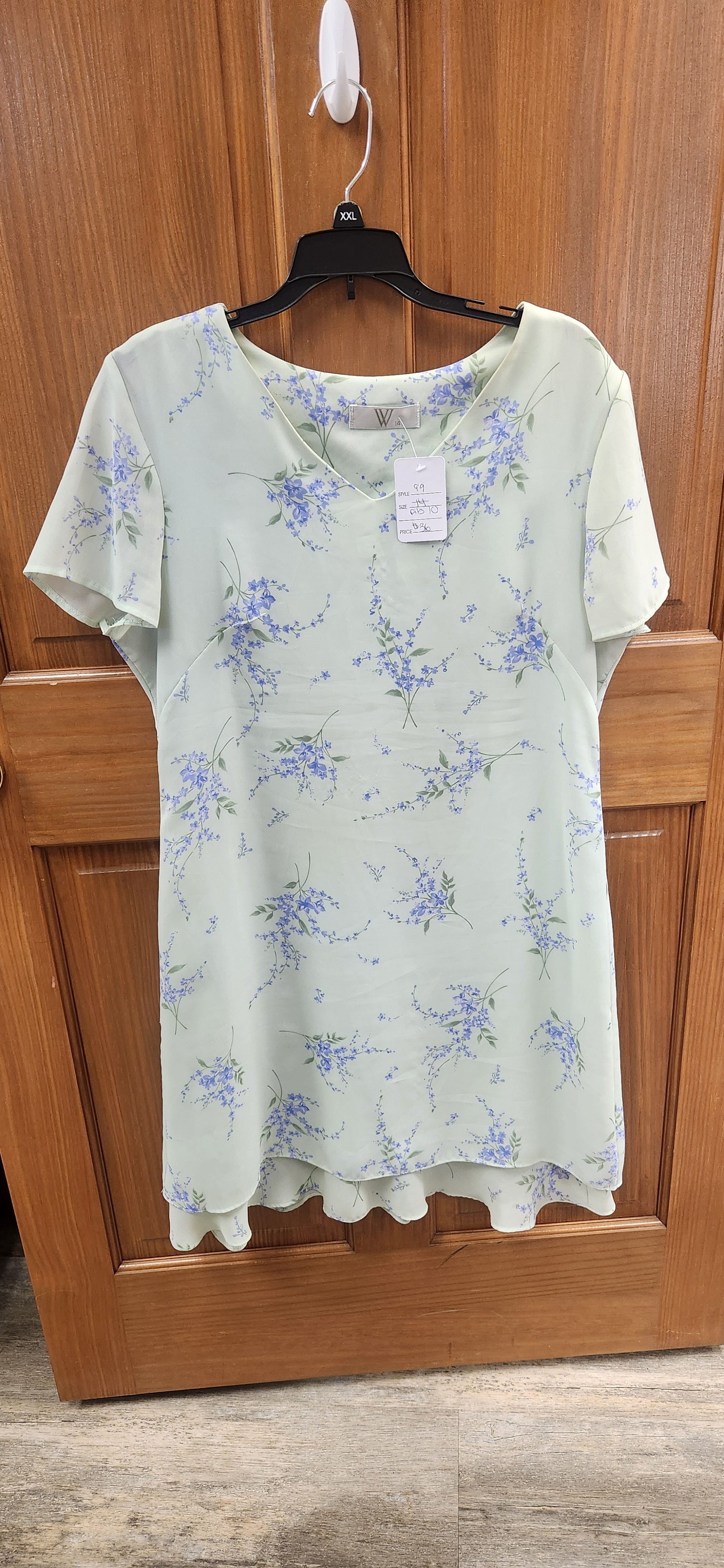 Mint Dress with Purple Florals RS 99 - Scarlett's Riverside Boutique