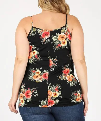 Plus Size Black Floral Top