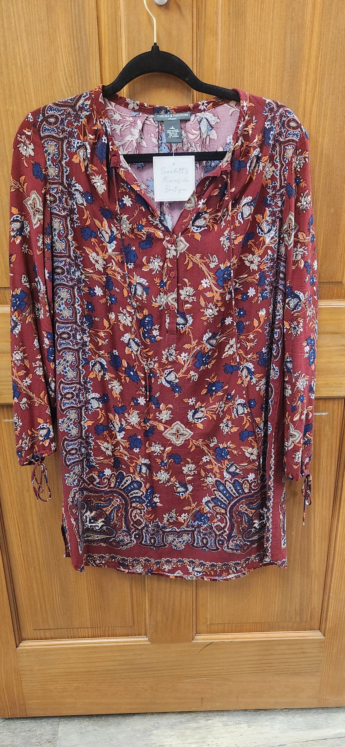 Maroon Paisley Dress - Scarlett's Riverside Boutique