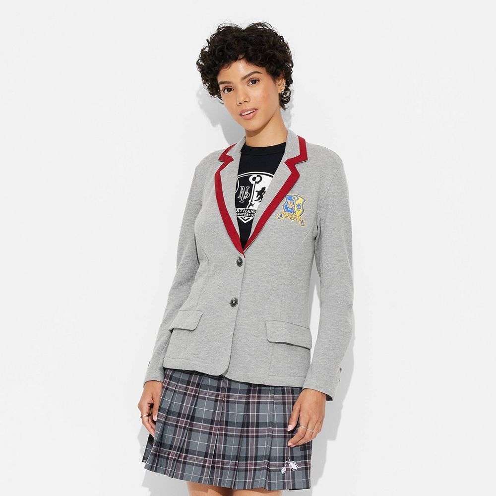 Women's Exclusive Beetlejuice Astrid Graphic Blazer - Heather Gray sz 2xl. #97