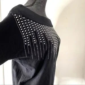 Vila Milano diamond black top. Size M - Scarlett's Riverside Boutique