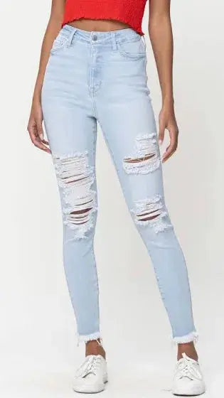 Cello Light Wash Raw Hem Skinny - Scarlett's Riverside Boutique