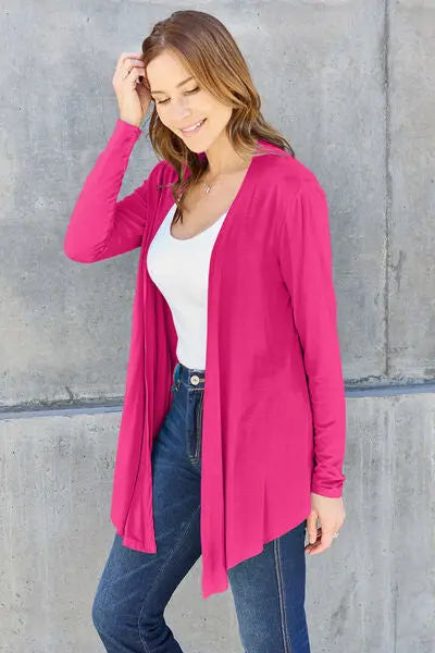 Basic Bae Full Size Open Front Long Sleeve Cardigan - Scarlett's Riverside Boutique