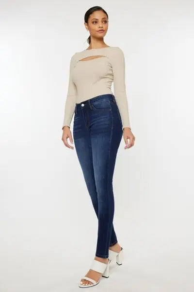 Kancan Mid Rise Gradient Skinny Jeans - Scarlett's Riverside Boutique