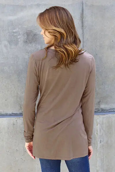 Basic Bae Full Size Round Neck Long Sleeve Top - Scarlett's Riverside Boutique